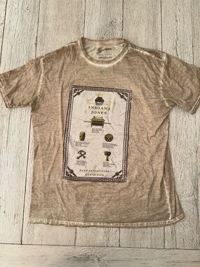 Indiana Jones "Rare Antiquities Exhibition" Acid Wash Graphic Tee - Size M